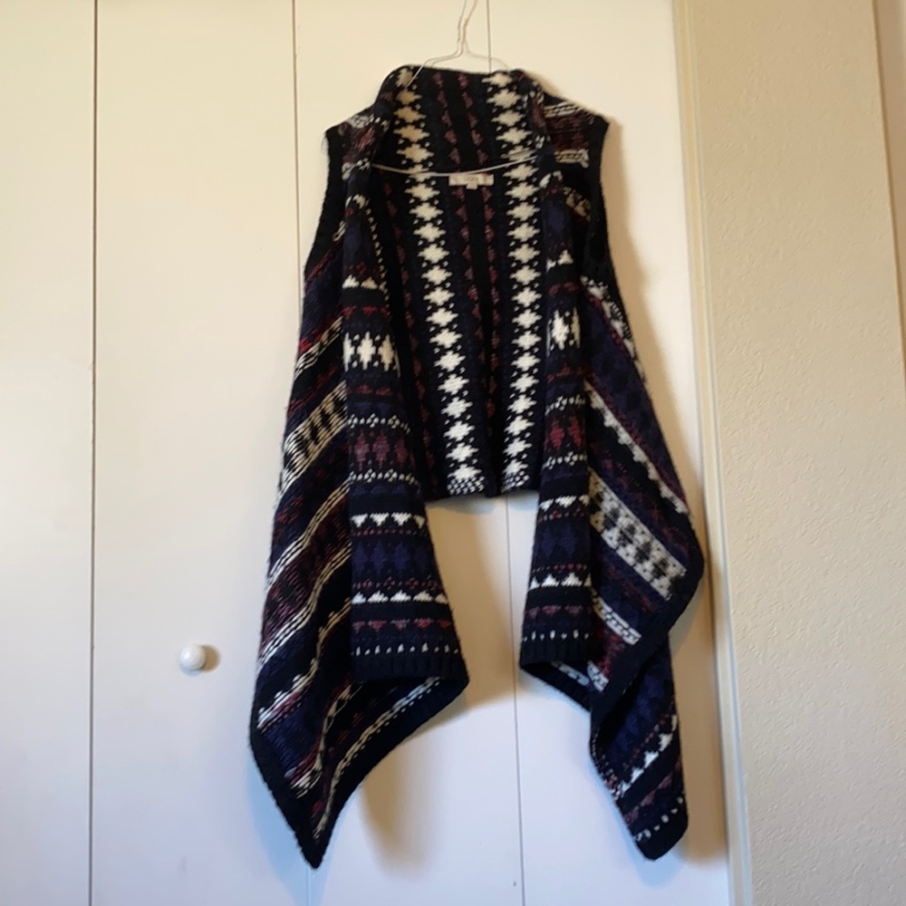 LOFT Multi-color sleeveless heavy cardigan